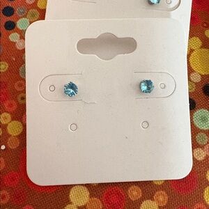 Cubic Zirconia Stainless Steel Stud Earrings NWT 4mm